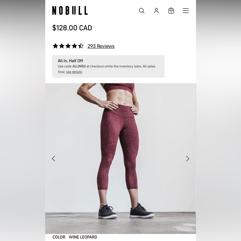 Nobull tight 21’ size M